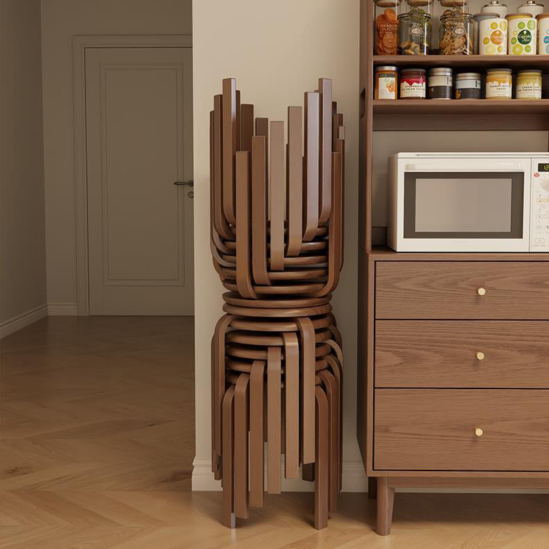 Moderner minimalistischer Massivholz-Rundstuhl für das Wohnzimmer 