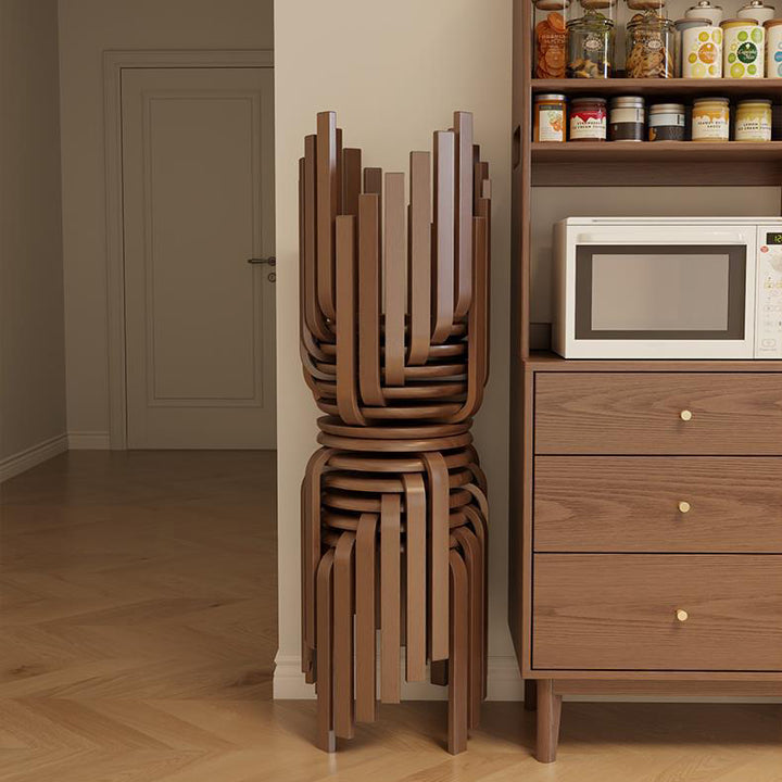Moderner minimalistischer Massivholz-Rundstuhl für das Wohnzimmer 