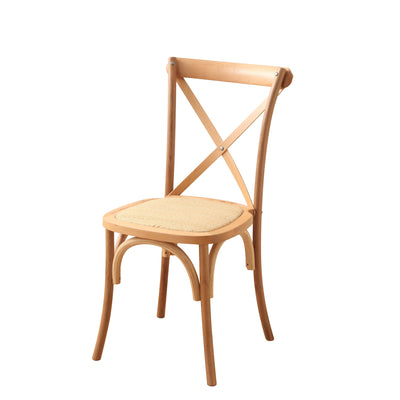 Contemporary Scandinavian Solid Wood Rattan Curved Square Dining Chair With Backrest For Dining Room