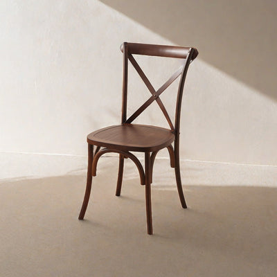 Contemporary Scandinavian Solid Wood Rattan Curved Square Dining Chair With Backrest For Dining Room