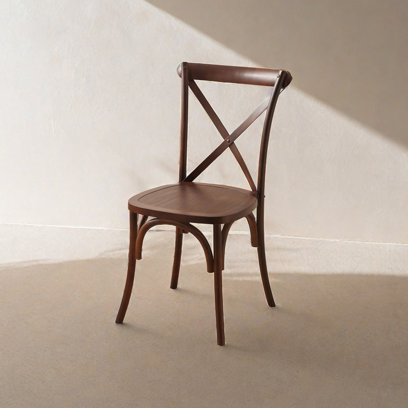 Contemporary Scandinavian Solid Wood Rattan Curved Square Dining Chair With Backrest For Dining Room