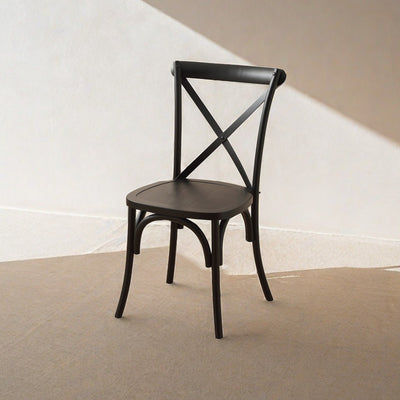 Contemporary Scandinavian Solid Wood Rattan Curved Square Dining Chair With Backrest For Dining Room