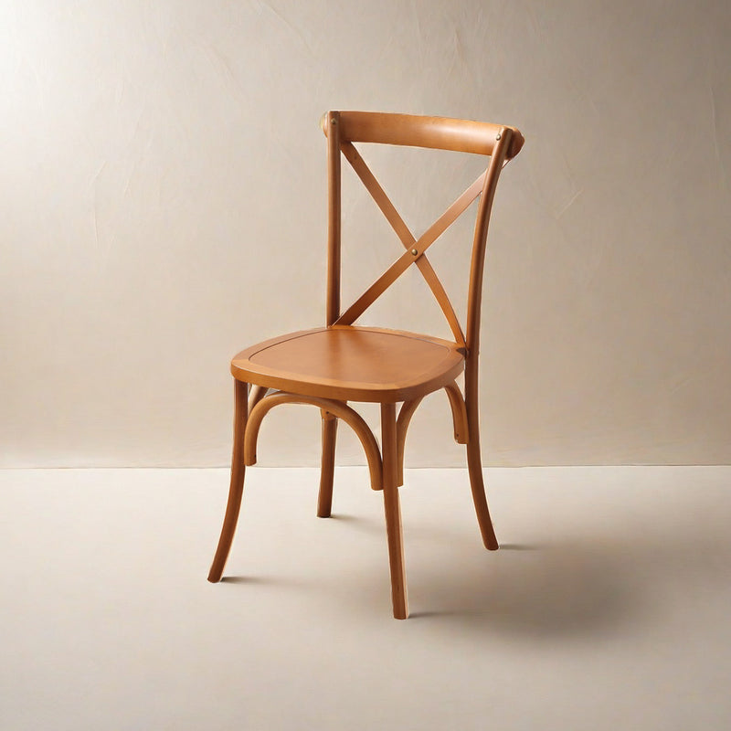 Contemporary Scandinavian Solid Wood Rattan Curved Square Dining Chair With Backrest For Dining Room