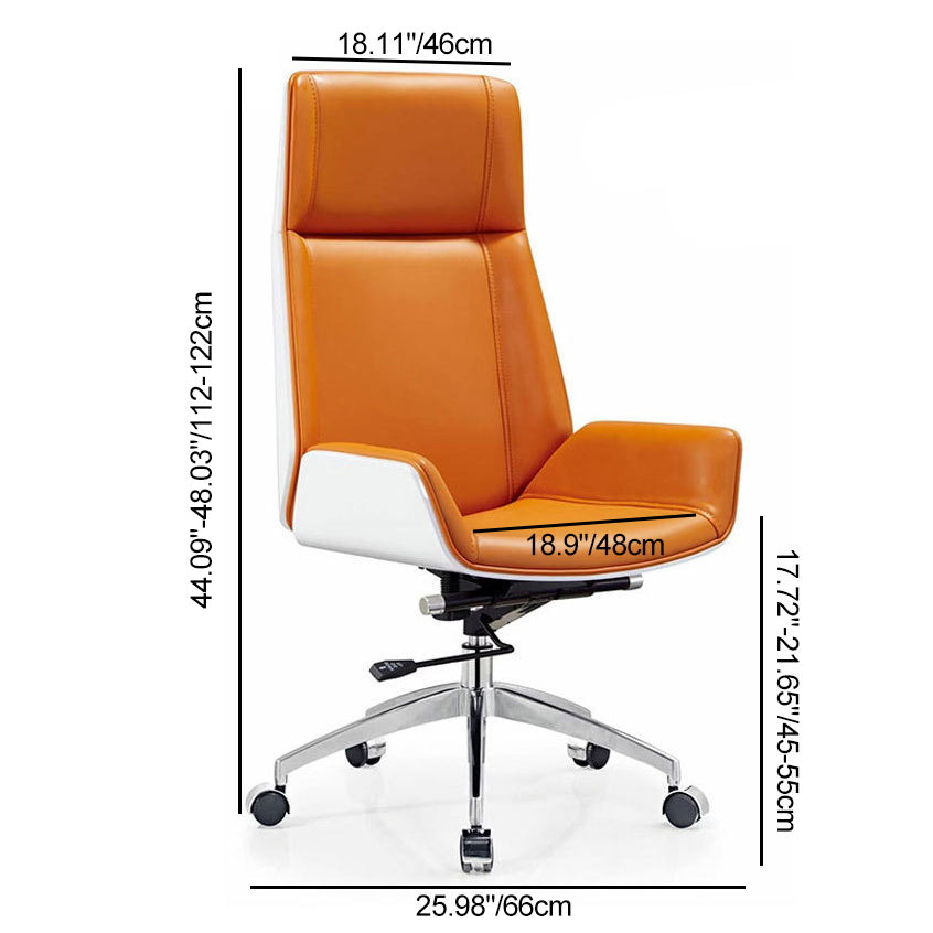 Contemporary Scandinavian PU Leather Wood Aluminum Curved Rectangular Desk Chair With Backrest For Home Office