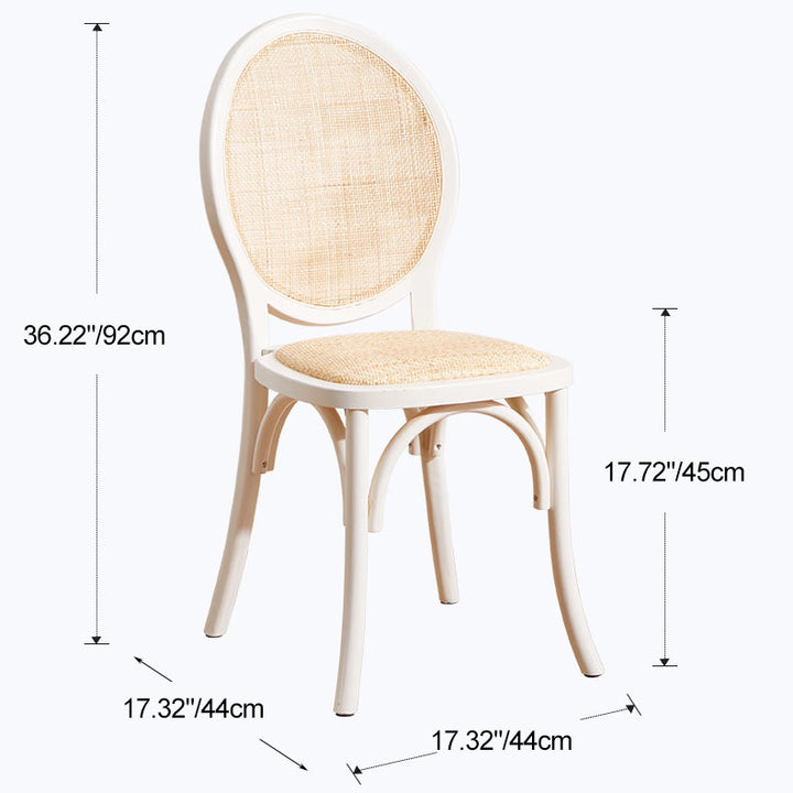 Chaise de salle à manger contemporaine scandinave en rotin et bois massif ovale carrée avec dossier pour salle à manger 