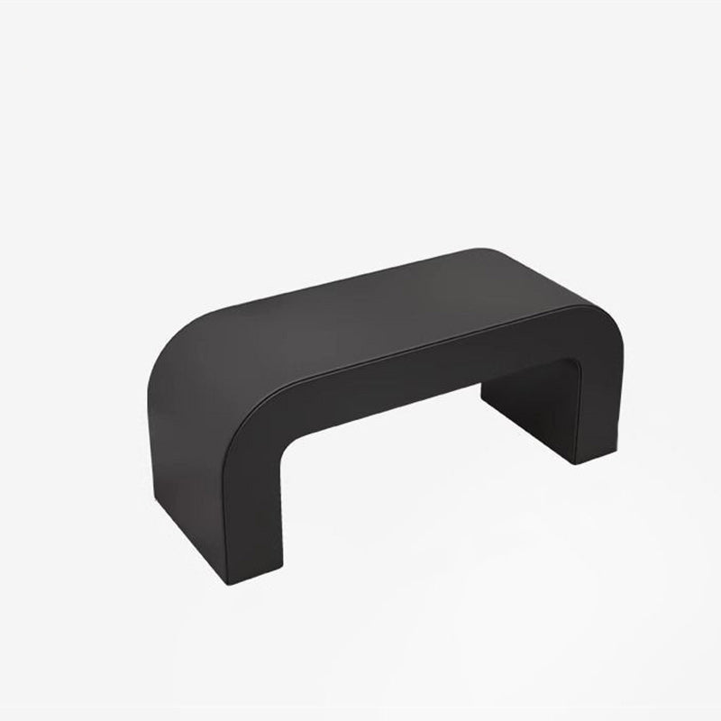 Banc repose-pieds rectangulaire arrondi en bois et cuir PU créatif contemporain pour salon 