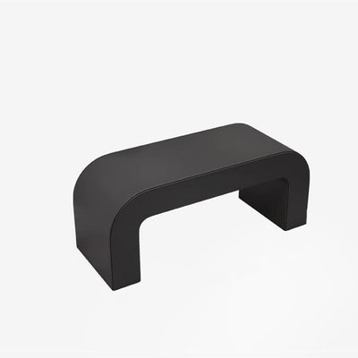 Contemporary Creative PU Leather Wood Rounded Rectangular Footstool Bench For Living Room