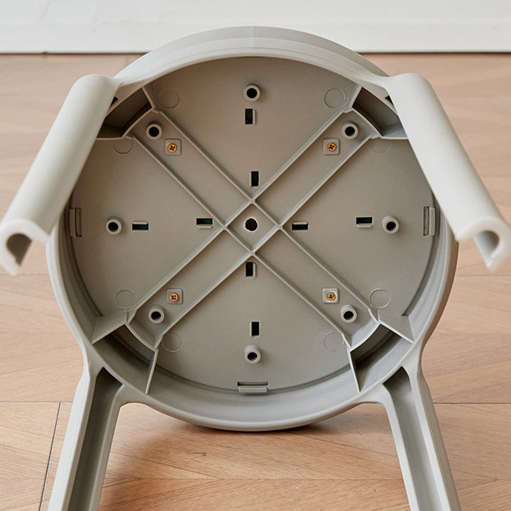 Silla Redonda PP de Cuero PU Minimalista Moderna para Sala de Estar 