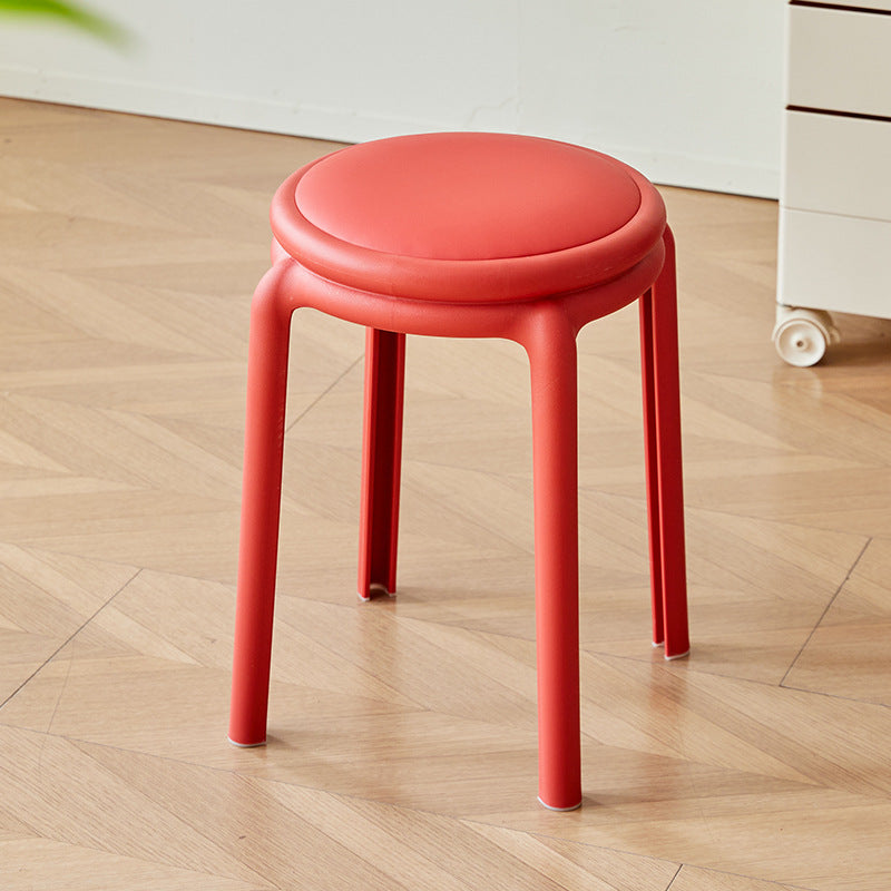 Silla Redonda PP de Cuero PU Minimalista Moderna para Sala de Estar 