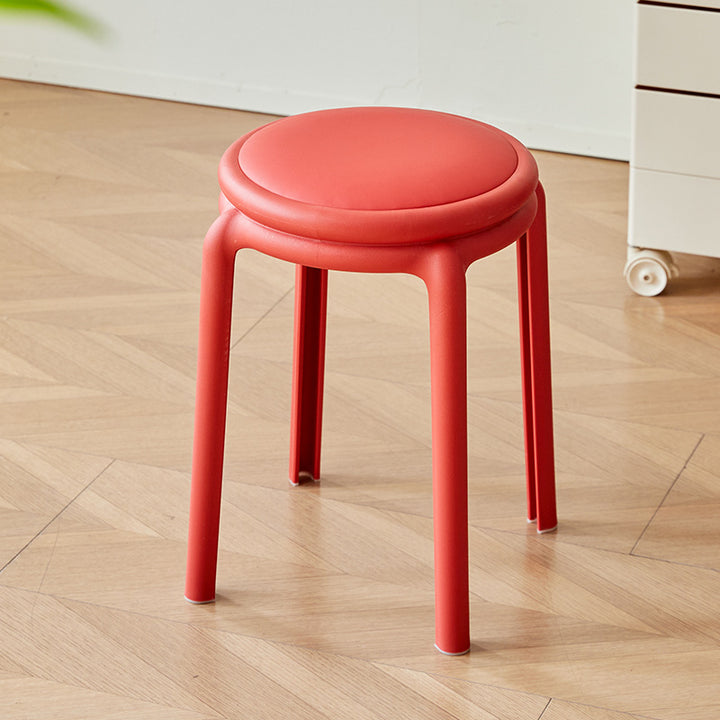 Silla Redonda PP de Cuero PU Minimalista Moderna para Sala de Estar 