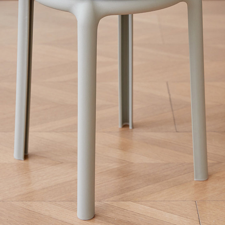 Silla Redonda PP de Cuero PU Minimalista Moderna para Sala de Estar 