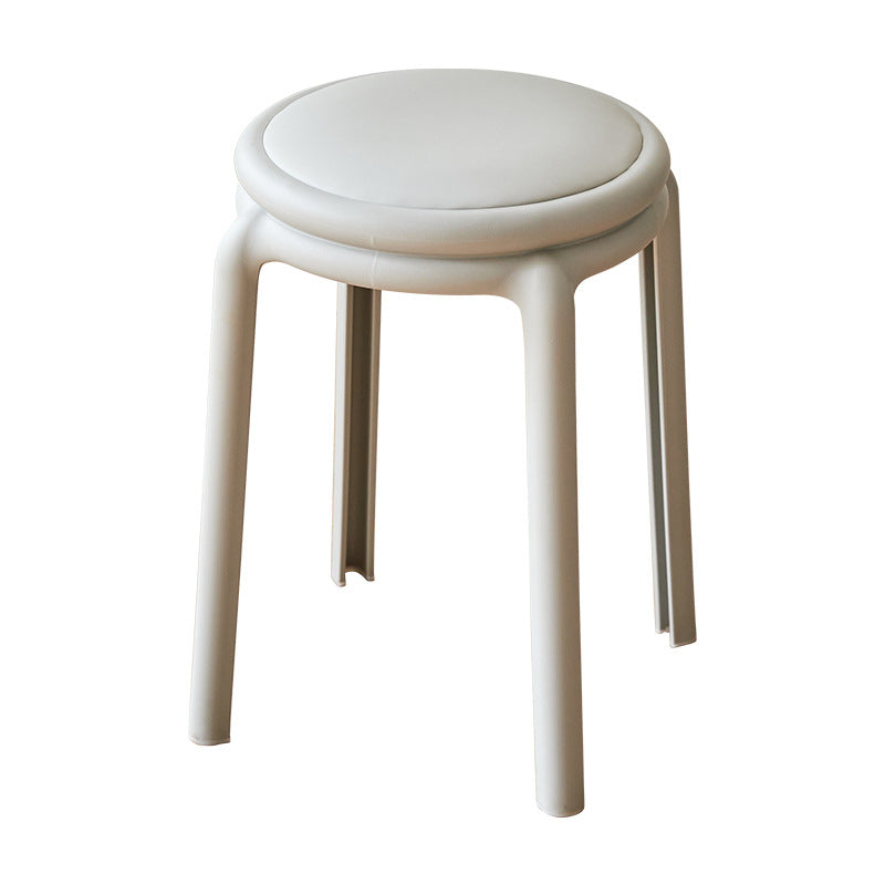 Silla Redonda PP de Cuero PU Minimalista Moderna para Sala de Estar 