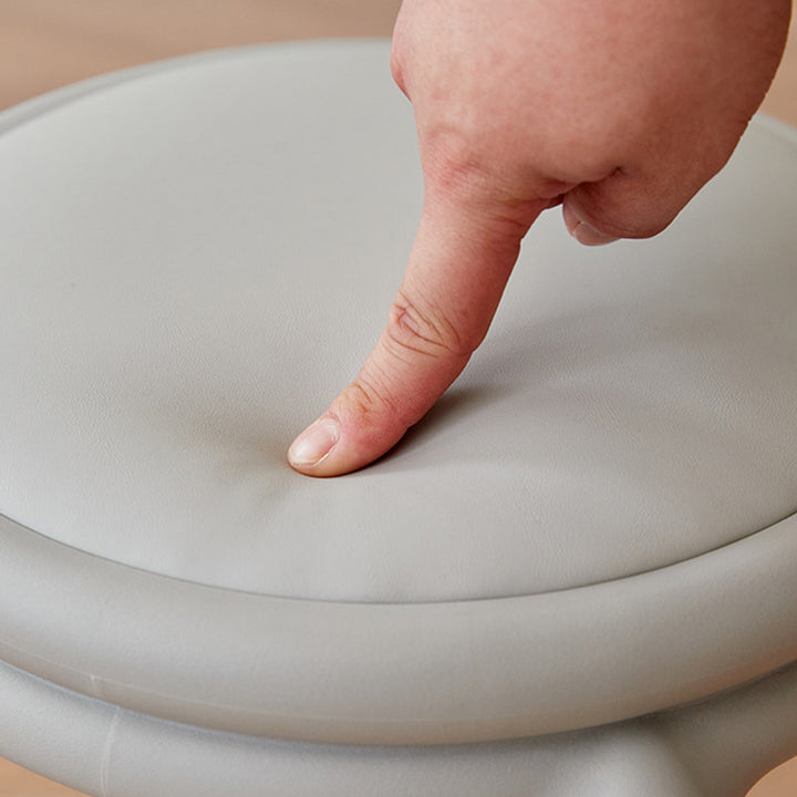 Silla Redonda PP de Cuero PU Minimalista Moderna para Sala de Estar 