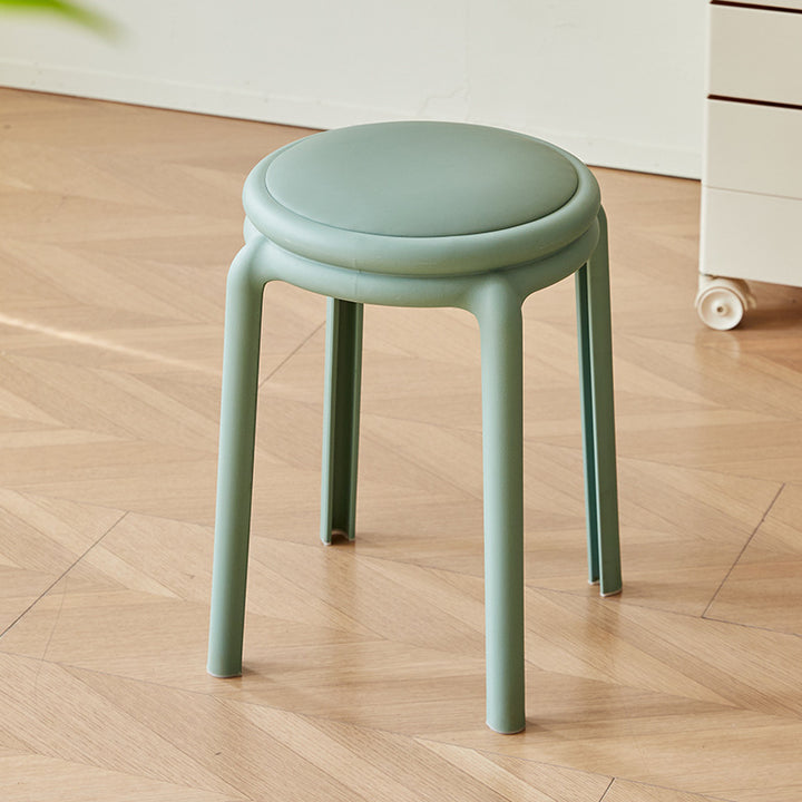 Silla Redonda PP de Cuero PU Minimalista Moderna para Sala de Estar 