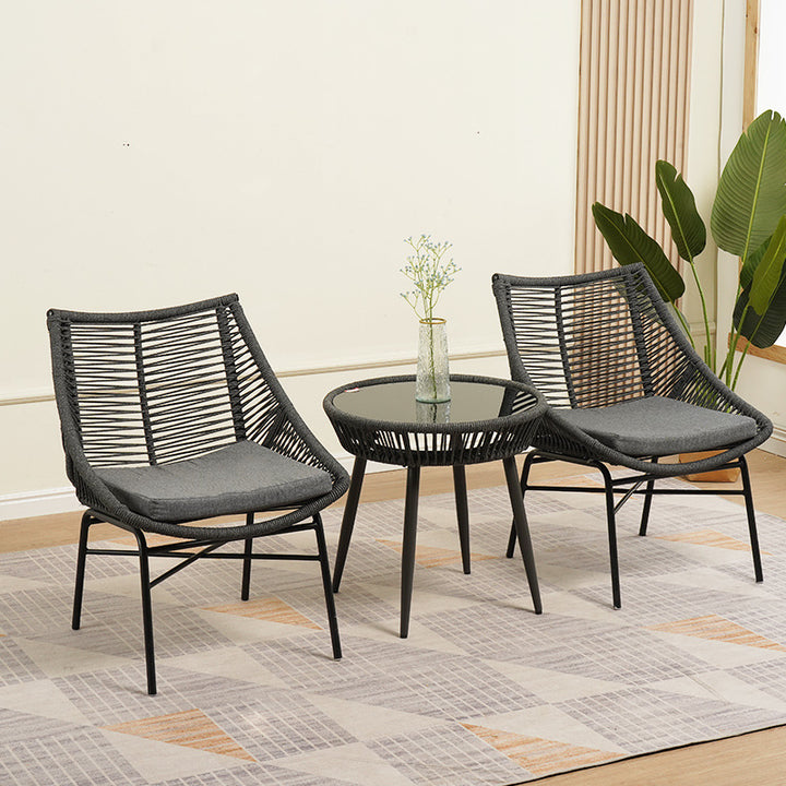 Chaise d'accent semi-ronde en rotin chinois traditionnel, coton et métal avec dossier pour salon 