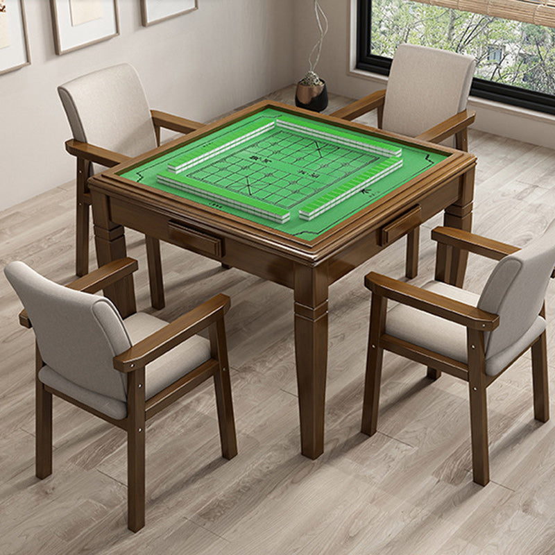 Silla de comedor rectangular moderna minimalista de madera maciza y tela con respaldo y reposabrazos para comedor 