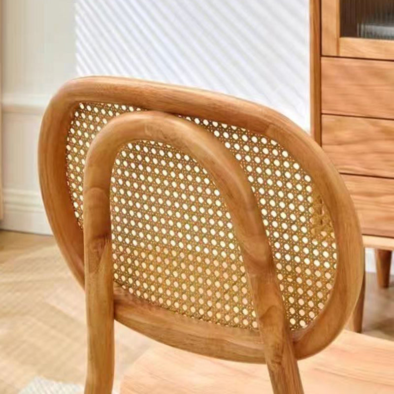 Silla de comedor ovalada curva de madera maciza china tradicional con respaldo para comedor 
