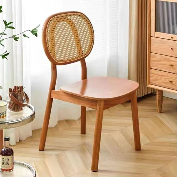 Silla de comedor ovalada curva de madera maciza china tradicional con respaldo para comedor 