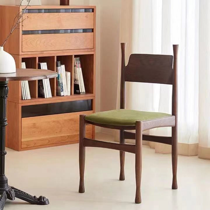 Silla de comedor cuadrada cilíndrica de madera maciza con tapizado Sherpa de estilo chino tradicional y respaldo para comedor 