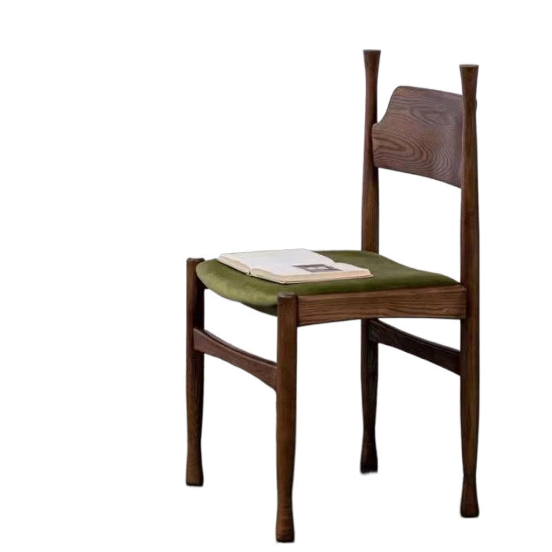 Silla de comedor cuadrada cilíndrica de madera maciza con tapizado Sherpa de estilo chino tradicional y respaldo para comedor 