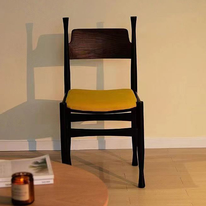 Silla de comedor cuadrada cilíndrica de madera maciza con tapizado Sherpa de estilo chino tradicional y respaldo para comedor 