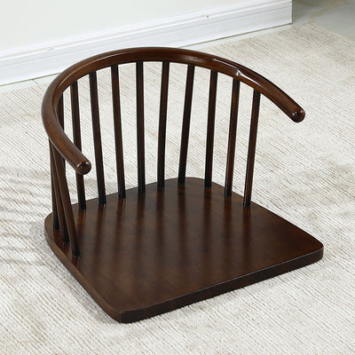 Chaise de sol courbée en bois massif avec dossier en coton-lin traditionnel japonais pour salon 