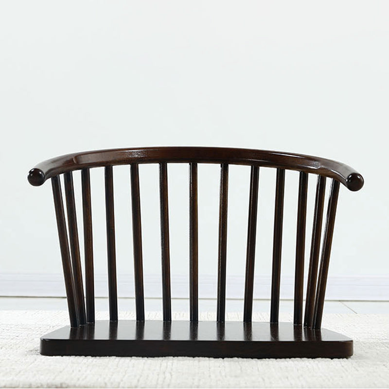 Traditioneller japanischer Baumwoll-Leinen Massivholz gebogener Bodenstuhl mit Rückenlehne für das Wohnzimmer 