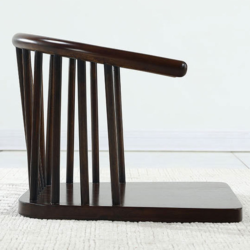 Chaise de sol courbée en bois massif avec dossier en coton-lin traditionnel japonais pour salon 