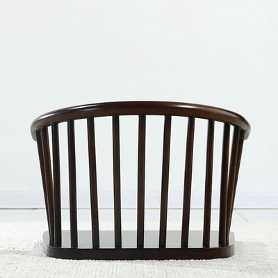 Chaise de sol courbée en bois massif avec dossier en coton-lin traditionnel japonais pour salon 