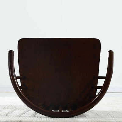 Chaise de sol courbée en bois massif avec dossier en coton-lin traditionnel japonais pour salon 