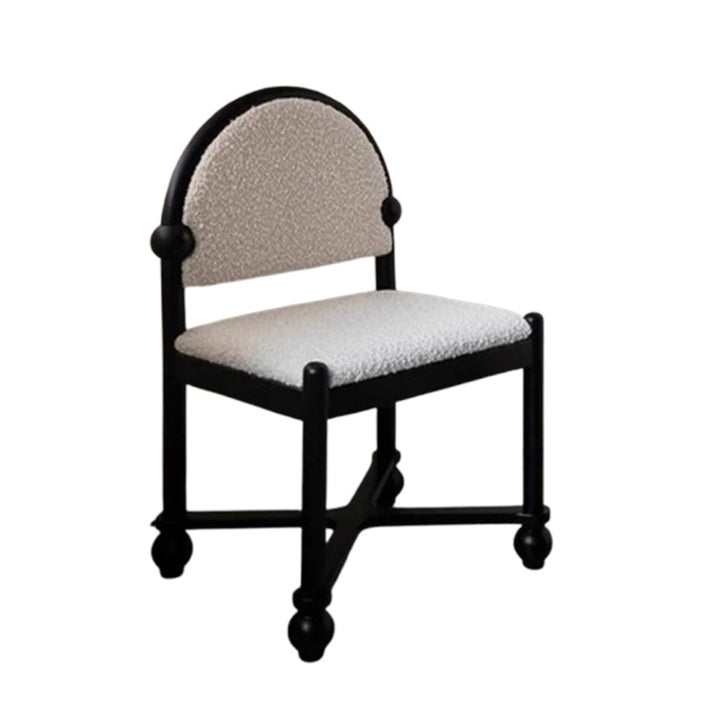 Chaise de salle à manger traditionnelle vintage en velours et bois massif demi-ronde carrée avec dossier pour salle à manger 