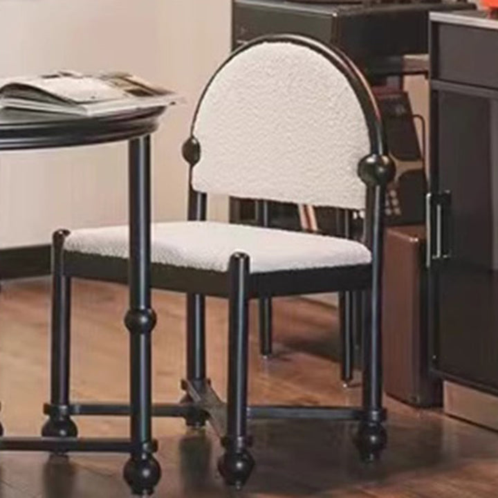 Chaise de salle à manger traditionnelle vintage en velours et bois massif demi-ronde carrée avec dossier pour salle à manger 