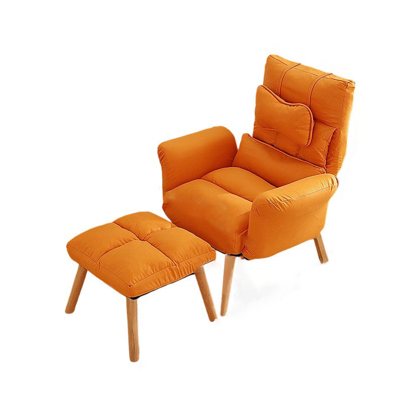 Moderner minimalistischer Relaxsessel aus Kunstfaser und Massivholz in quadratischer Form mit Rückenlehne und Armlehne für das Wohnzimmer 