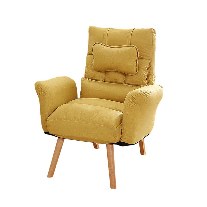 Moderner minimalistischer Relaxsessel aus Kunstfaser und Massivholz in quadratischer Form mit Rückenlehne und Armlehne für das Wohnzimmer 