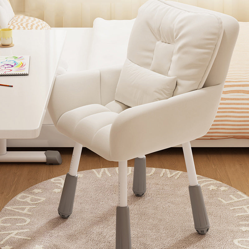 Modern Minimalist Velvet Metal Rectangular Square Vanity Chair With Backrest & Armrest For Bedroom
