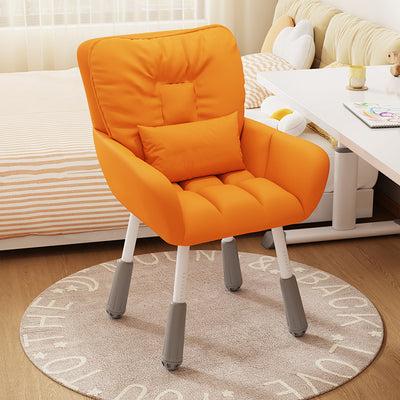 Modern Minimalist Velvet Metal Rectangular Square Vanity Chair With Backrest & Armrest For Bedroom