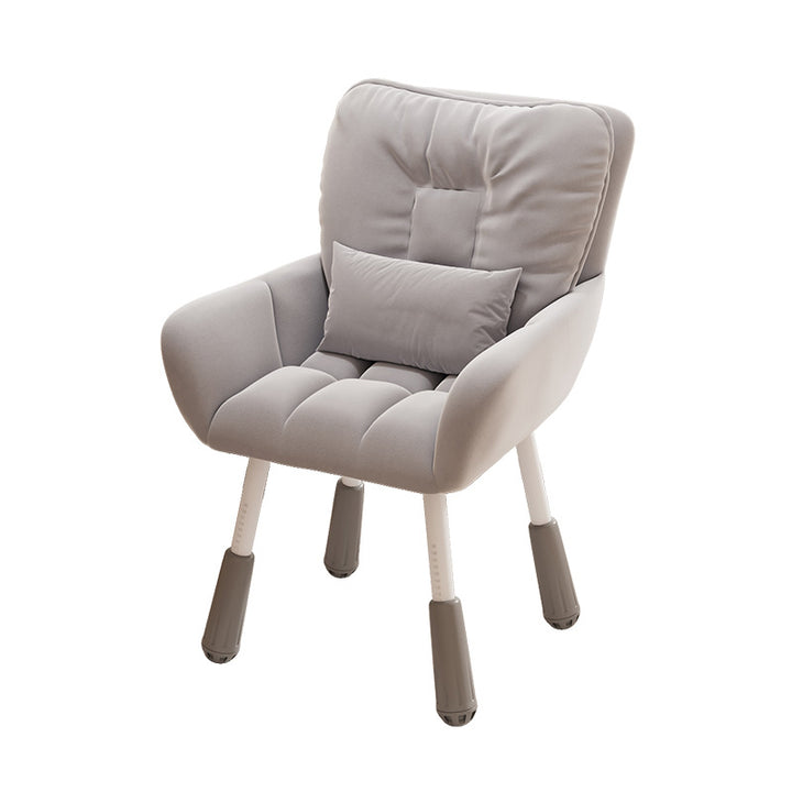 Silla de tocador rectangular cuadrada de metal minimalista moderna de terciopelo con respaldo y reposabrazos para dormitorio 