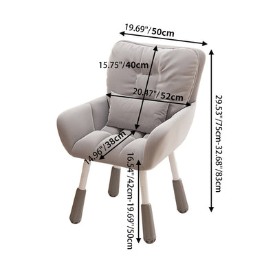 Modern Minimalist Velvet Metal Rectangular Square Vanity Chair With Backrest & Armrest For Bedroom