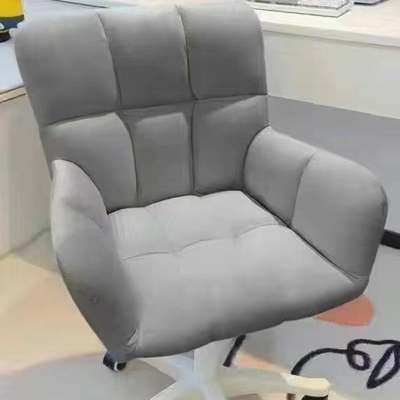 モダンミニマリストベルベットカーボンスチール格子柄デスクチェア（背もたれとアームレスト付き）ホームオフィス用 