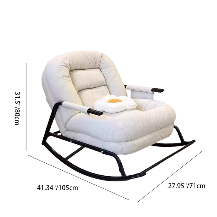 Chaise d'appoint pliante moderne minimaliste en métal à velours côtelé avec dossier et accoudoirs pour salon 