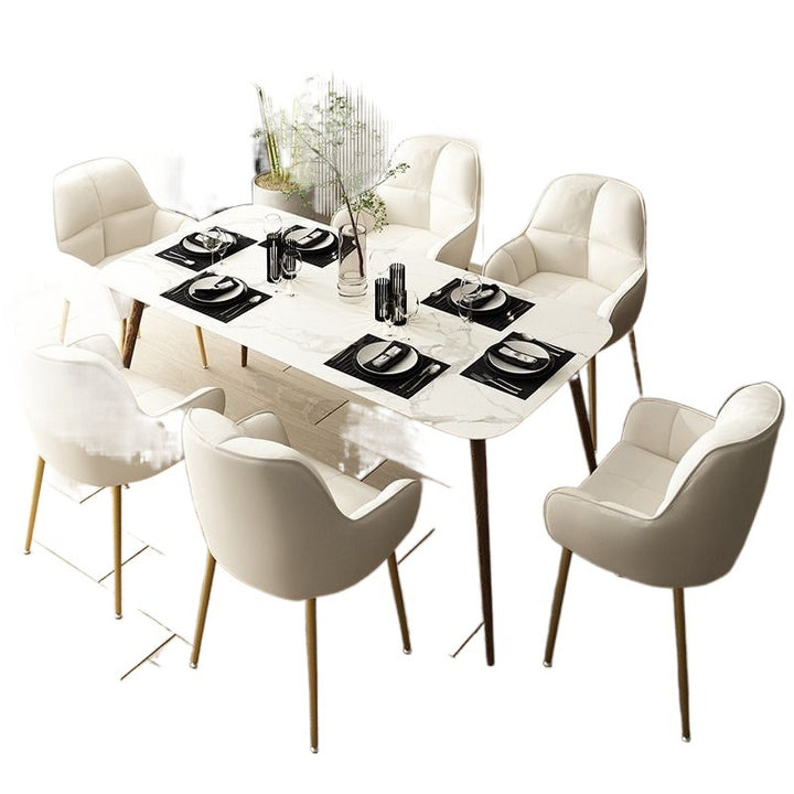 Contemporary Scandinavian Velvet Carbon Steel Grid Trapezoid Vanity Chair With Backrest &amp; Armrests For Bedroom