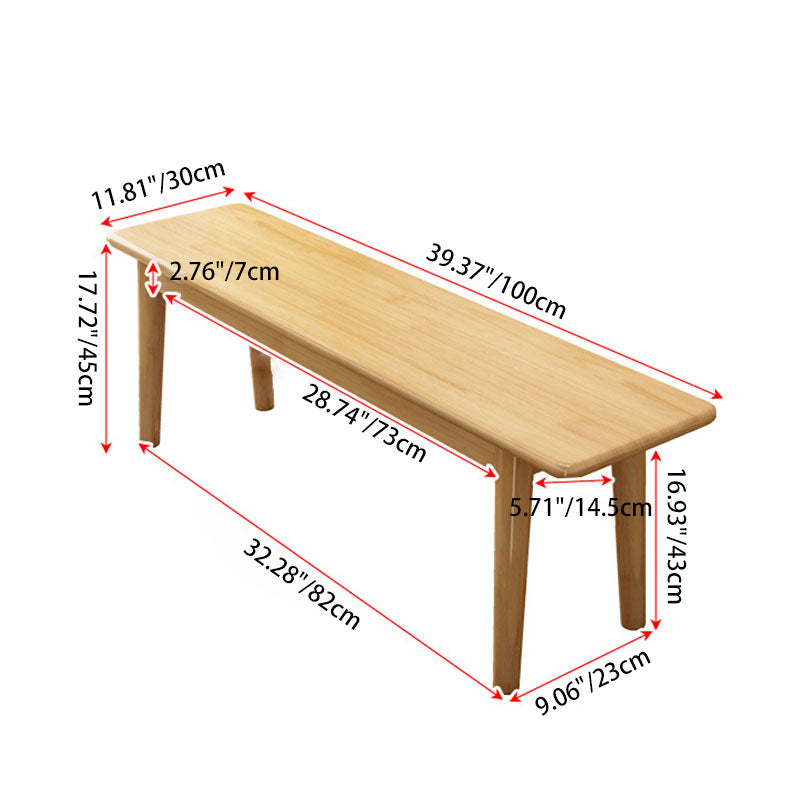 Banc repose-pieds rectangulaire en bois massif minimaliste moderne pour salon 