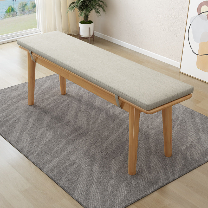 Banc repose-pieds rectangulaire en bois massif minimaliste moderne pour salon 