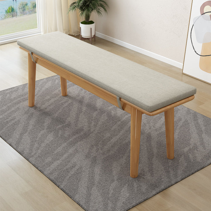 Banc repose-pieds rectangulaire en bois massif minimaliste moderne pour salon 