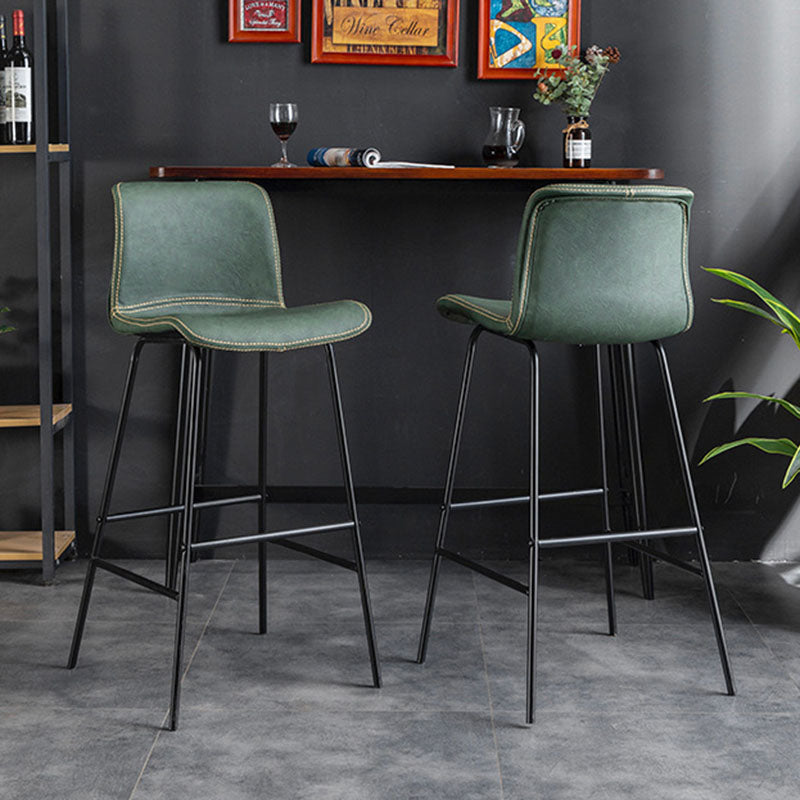 Zeitgenössischer skandinavischer PU-Leder Massivholz gebogener quadratischer Barhocker mit Rückenlehne für das Esszimmer 