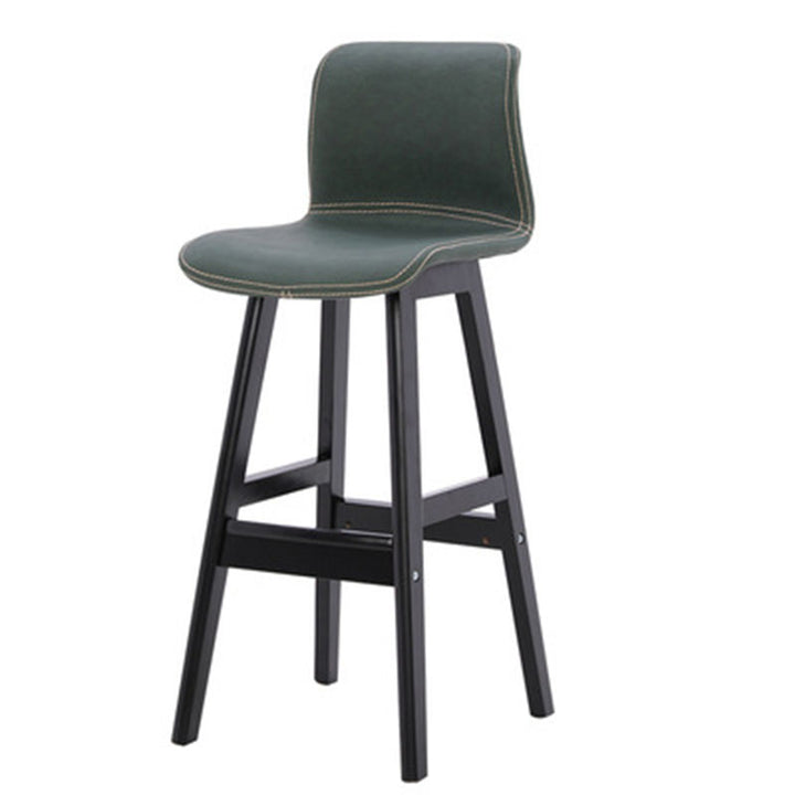 Zeitgenössischer skandinavischer PU-Leder Massivholz gebogener quadratischer Barhocker mit Rückenlehne für das Esszimmer 