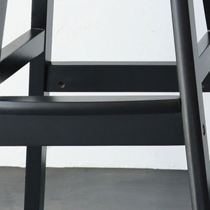 Zeitgenössischer skandinavischer PU-Leder Massivholz gebogener quadratischer Barhocker mit Rückenlehne für das Esszimmer 