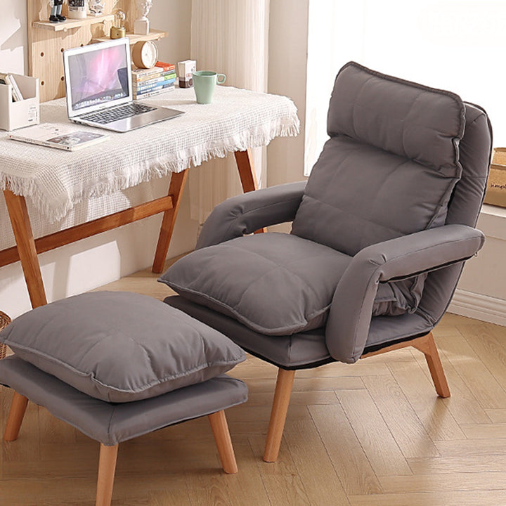 Chaise d'appoint carrée en bois massif avec dossier et accoudoirs en coton lin minimaliste moderne pour salon 