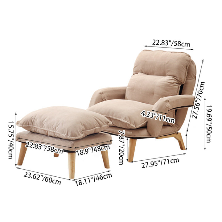 Chaise d'appoint carrée en bois massif avec dossier et accoudoirs en coton lin minimaliste moderne pour salon 