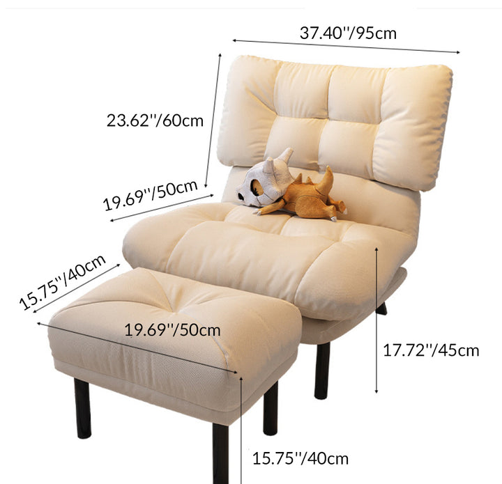 Chaise d'accent rectangulaire en tissu technique minimaliste moderne avec dossier pour salon 